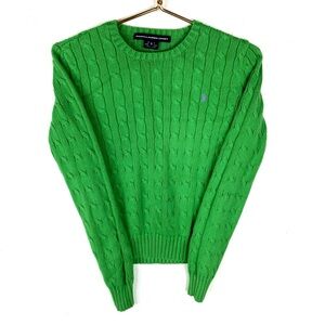 Ralph Lauren Vibrant Green Cable Knit Sweater